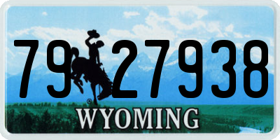 WY license plate 7927938