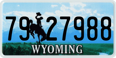 WY license plate 7927988