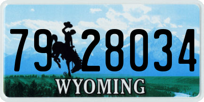 WY license plate 7928034