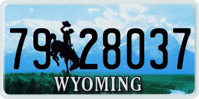 WY license plate 7928037