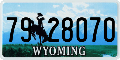 WY license plate 7928070