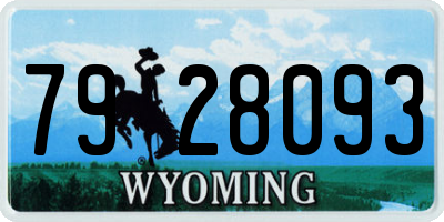 WY license plate 7928093