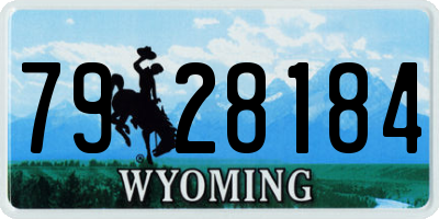 WY license plate 7928184