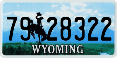 WY license plate 7928322