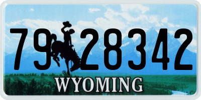 WY license plate 7928342