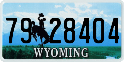 WY license plate 7928404