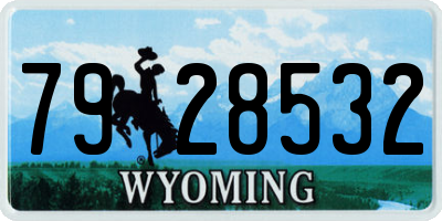 WY license plate 7928532