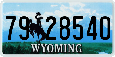 WY license plate 7928540