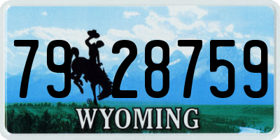 WY license plate 7928759
