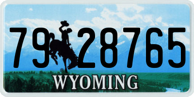 WY license plate 7928765