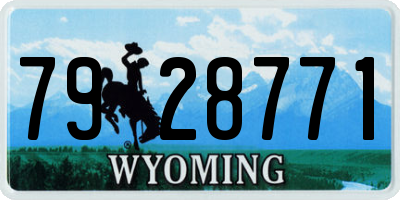 WY license plate 7928771