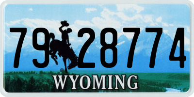 WY license plate 7928774