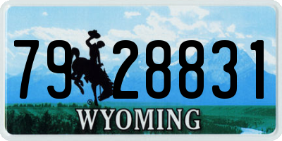 WY license plate 7928831