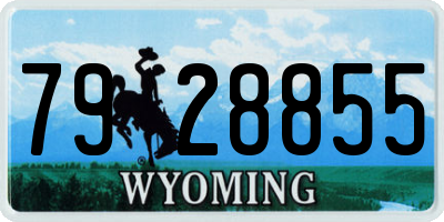 WY license plate 7928855