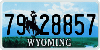 WY license plate 7928857