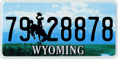 WY license plate 7928878