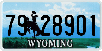 WY license plate 7928901