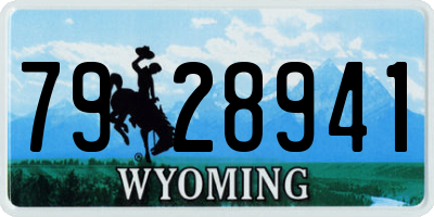 WY license plate 7928941