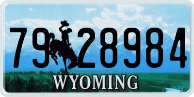 WY license plate 7928984
