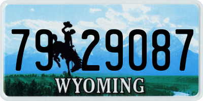 WY license plate 7929087