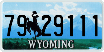 WY license plate 7929111