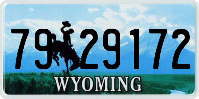 WY license plate 7929172