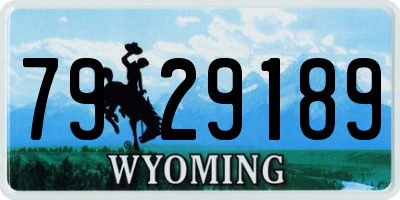 WY license plate 7929189
