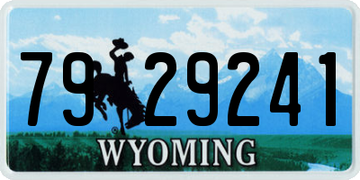 WY license plate 7929241