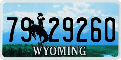 WY license plate 7929260