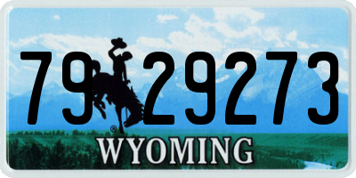 WY license plate 7929273