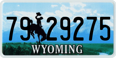 WY license plate 7929275