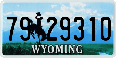 WY license plate 7929310