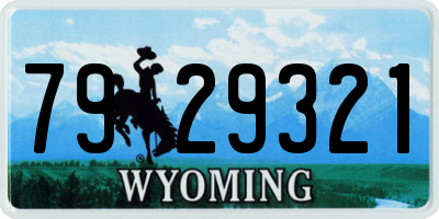 WY license plate 7929321