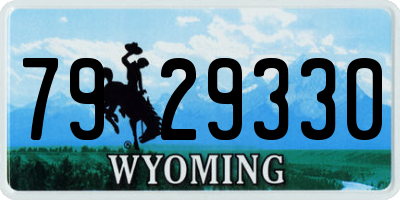 WY license plate 7929330