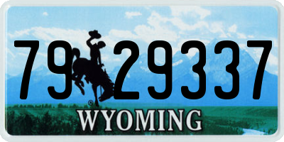 WY license plate 7929337
