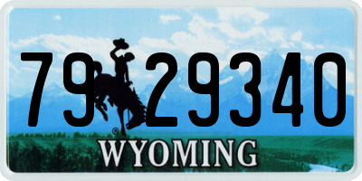 WY license plate 7929340