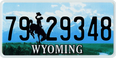 WY license plate 7929348