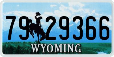 WY license plate 7929366