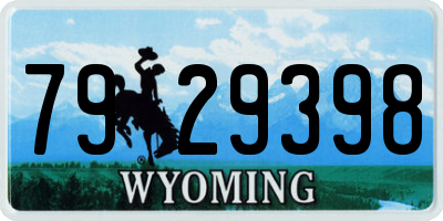 WY license plate 7929398