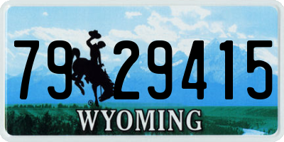WY license plate 7929415