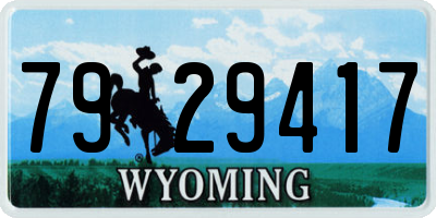 WY license plate 7929417