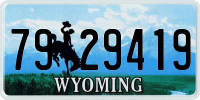 WY license plate 7929419