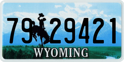WY license plate 7929421