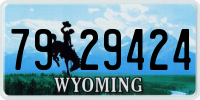 WY license plate 7929424