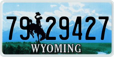 WY license plate 7929427