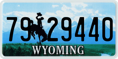 WY license plate 7929440