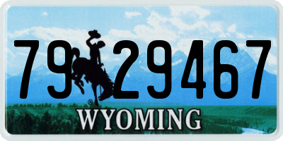 WY license plate 7929467