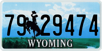 WY license plate 7929474