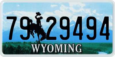 WY license plate 7929494