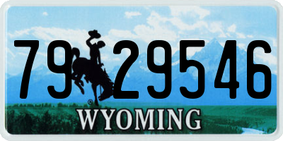 WY license plate 7929546
